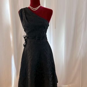 Black St. John one shoulder dress